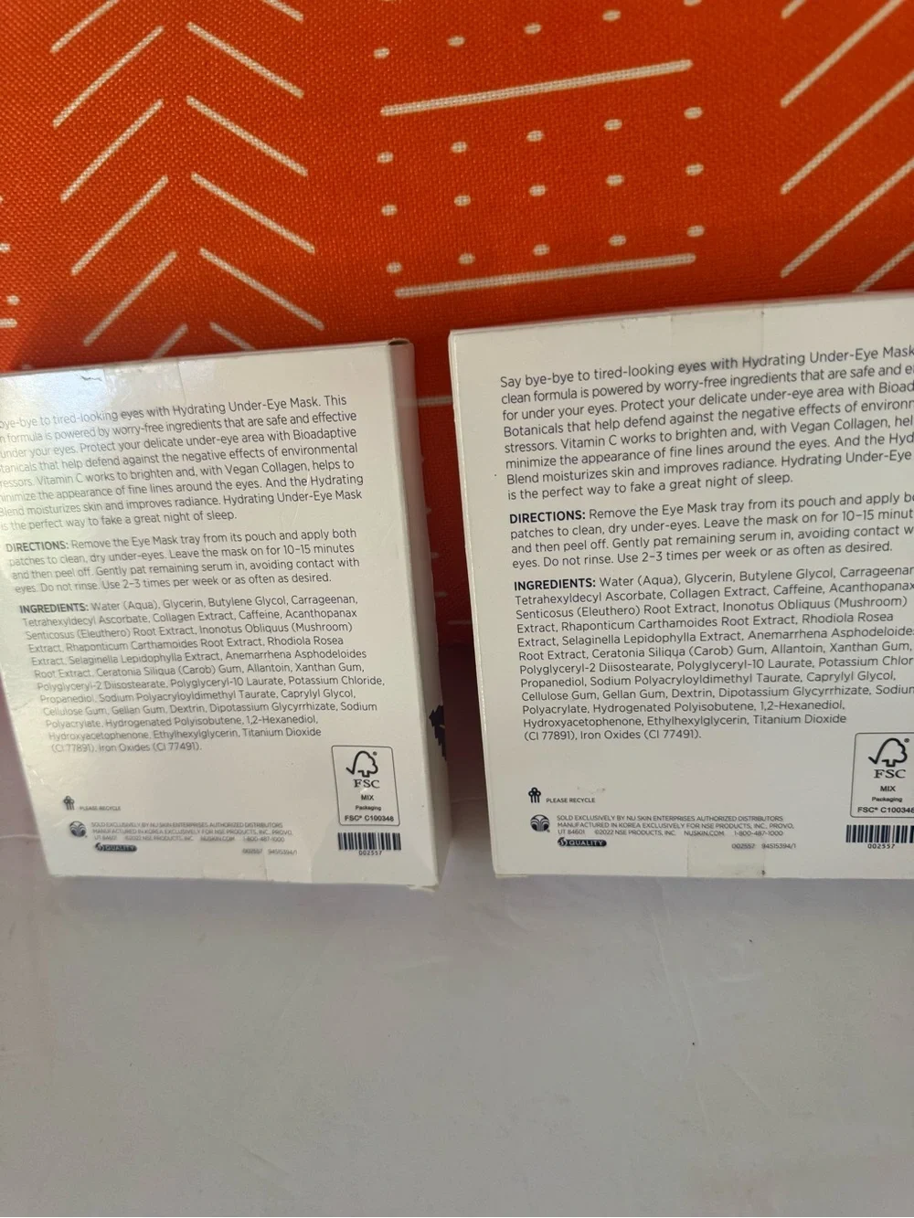 Nu Skin Nutricentials Hydrating Under-Eye Masks - 2 Boxes
